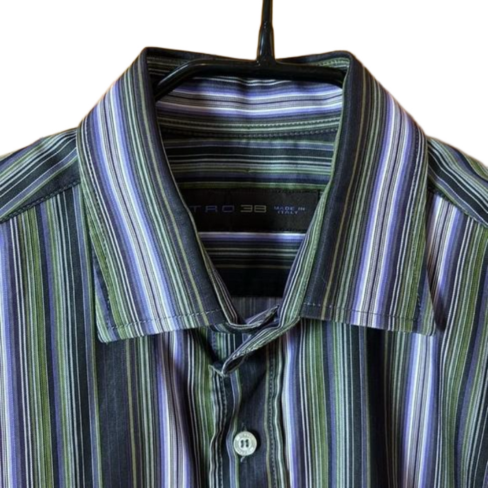 Etro Multicolor Striped 100% Cotton Dress Shirt